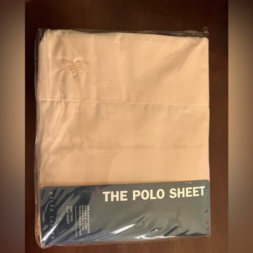 Ralph Lauren the polo sheet 100% Supima cotton twin flat in Lemon Ice